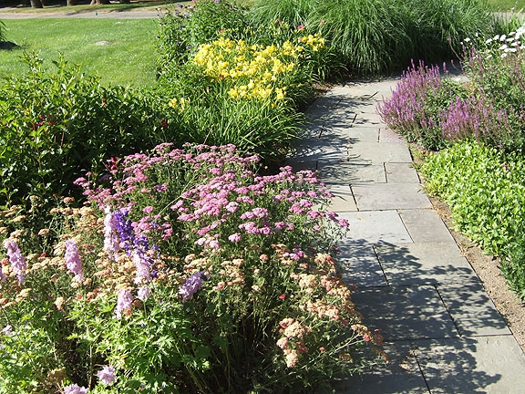 Plantings on both sides of an entrance way give the feeling of security.